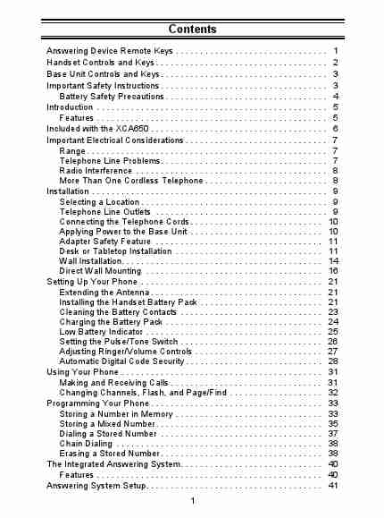 Uniden Cordless Telephone XCA650-page_pdf